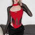 Sexy Hollow Out Bodysuit for Women Summer Mesh Backless Long Sleeve Chic Clubwear
